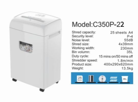 신제품 대용량 대형 쓰레기통 35L 22매 파쇄기 사무실 가정용 C350P-22