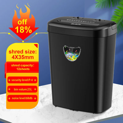 CD228P-12 ETL 인증 25L 중량 사무용 종이 분쇄기 68 DB 노이즈 레벨 크로스 절단